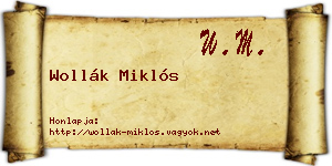 Wollák Miklós névjegykártya